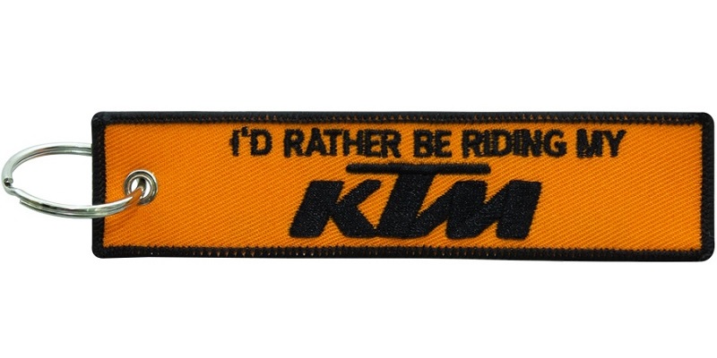 брелок BMV 015 "KTM оранжевый" ткань, вышивка в интернет-магазине Мотомода