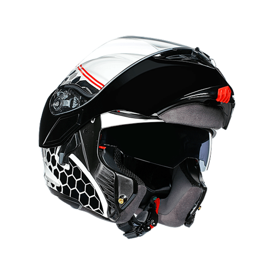 AGV Шлем COMPACT ST DETROID WHITE/BLACK XS в интернет-магазине Мотомода