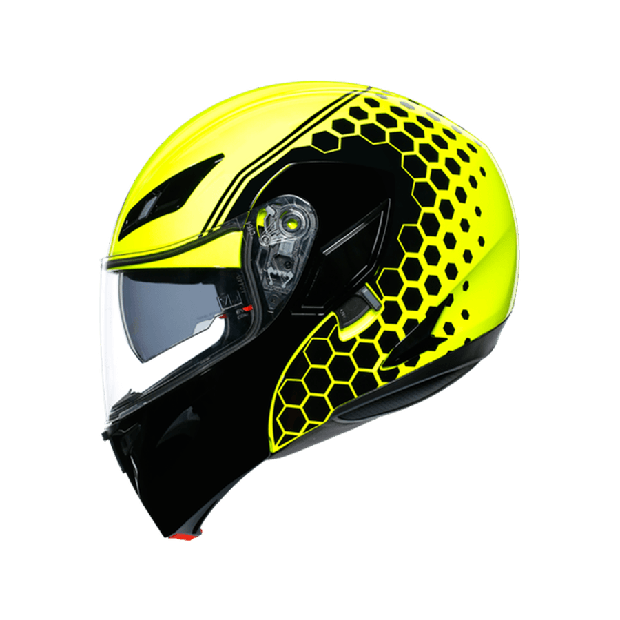 AGV Шлем COMPACT ST DETROID YELLOW FLUO/BLACK XS в интернет-магазине Мотомода