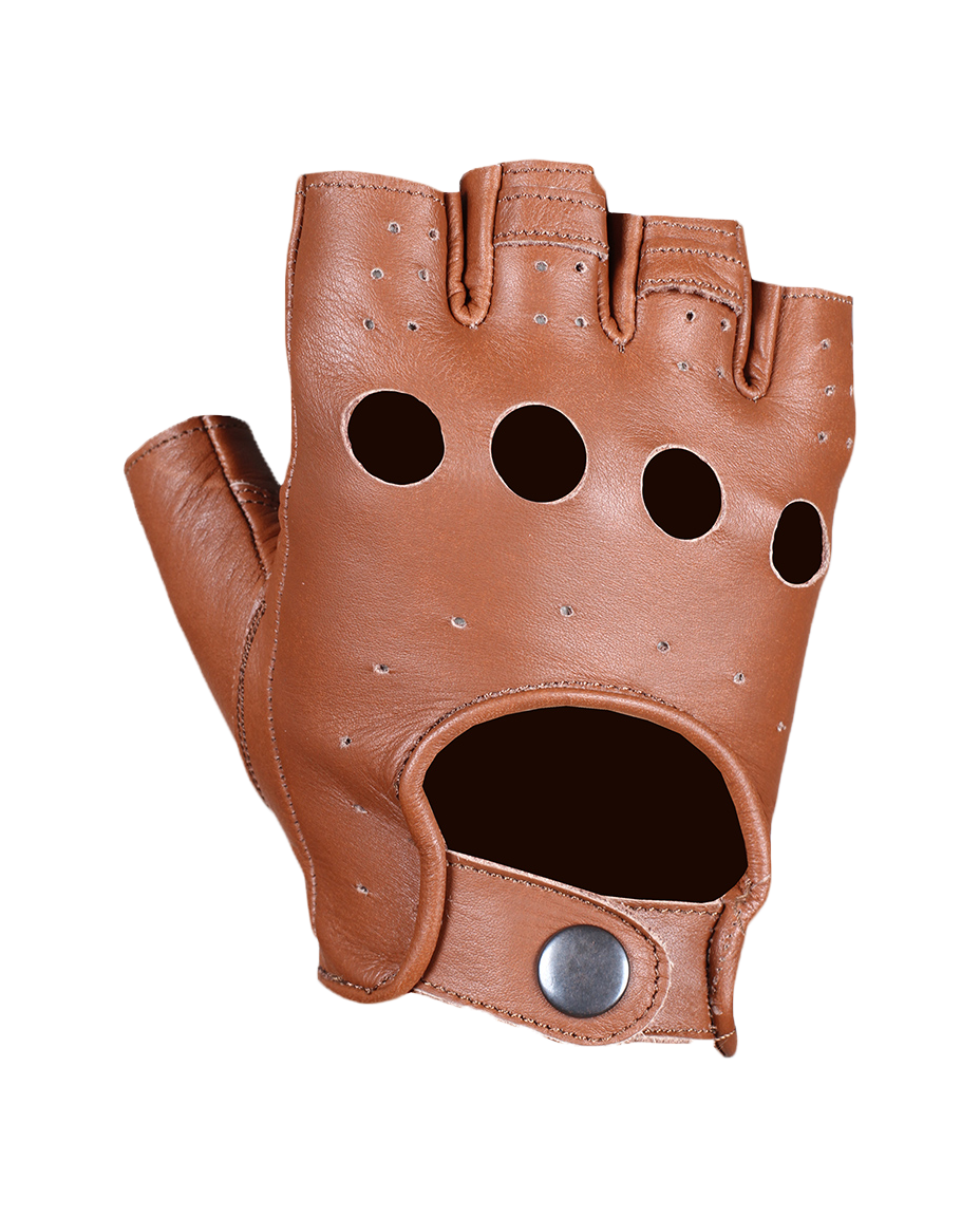Перчатки (обрезки) мужские INFLAME CHOPER, кожа, цвет коричневый в интернет-магазине Мотомода
